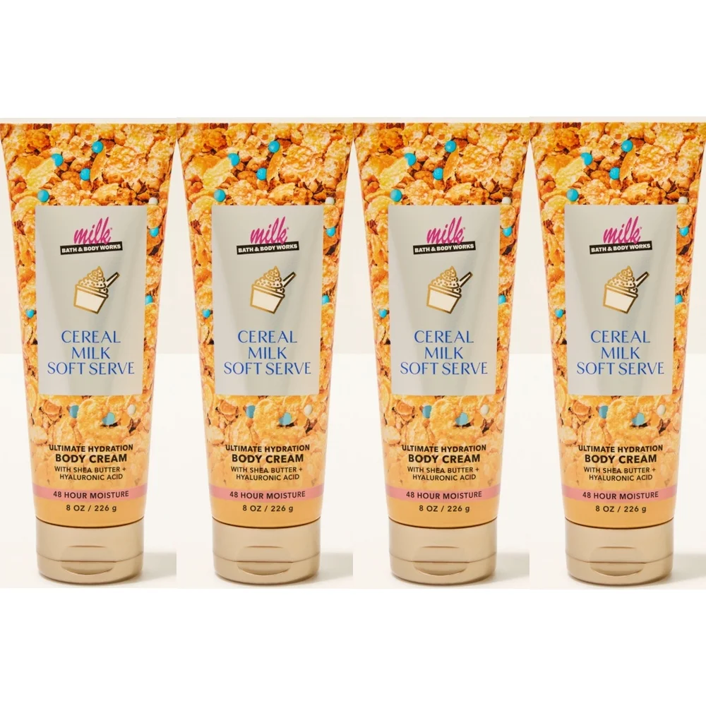 Bath & Body Works Milk Bar Cereal Milk Soft Serve Body Cream Set of 4 NEW - Picture 1 of 1